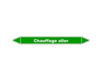 Marqueur Tuyauterie - Chauffage Aller - Vinyle Laminé - NFX 08-105 150 x 12 mm