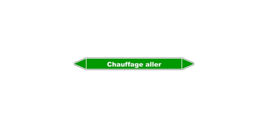 Marqueur Tuyauterie - Chauffage Aller - Vinyle Laminé - NFX 08-105