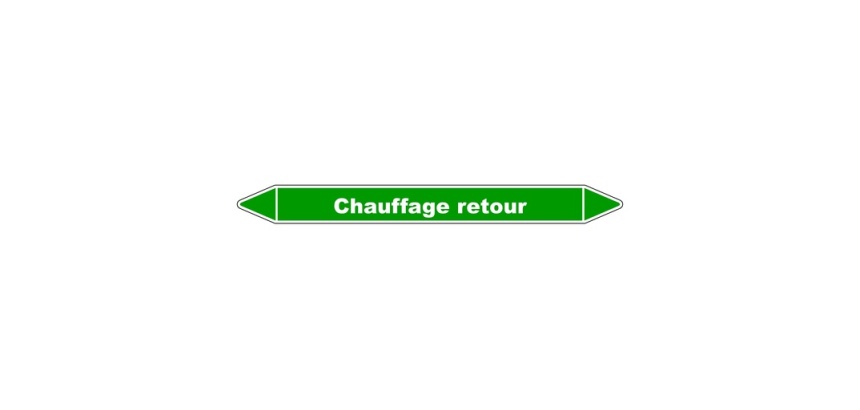 Marqueur tuyauterie - Chauffage retour - Vinyle laminé