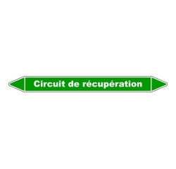 Marqueur tuyauterie - Circuit récupération - Vinyle laminé
