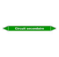 Marqueur tuyauterie - Circuit secondaire - Vinyle laminé