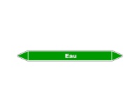 Marqueur de Tuyauterie - "EAU" - NFX 08-105 - Vinyle Laminé 150 x 12 mm 1 planche