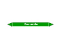 Marqueur de Tuyauterie - Eau Acide - NFX 08-105 - Vinyle Laminé 150 x 12 mm
