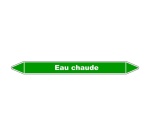 Marqueur de Tuyauterie - Eau chaude - NFX 08-105 - Vinyle Laminé