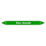 Marqueur de Tuyauterie - Eau chaude - NFX 08-105 - Vinyle Laminé 150 x 12 mm
