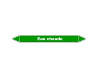 Marqueur de Tuyauterie - Eau chaude - NFX 08-105 - Vinyle Laminé 150 x 12 mm