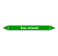 Marqueur de Tuyauterie - Eau chaude - NFX 08-105 - Vinyle Laminé