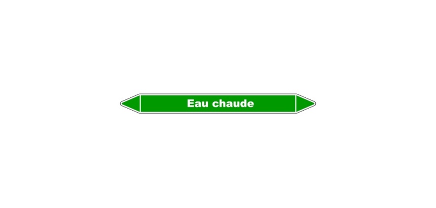 Marqueur de Tuyauterie - Eau chaude - NFX 08-105 - Vinyle Laminé