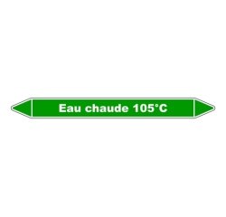 Marqueur de Tuyauterie - Eau Chaude 105°C - NFX 08-105 - Vinyle
