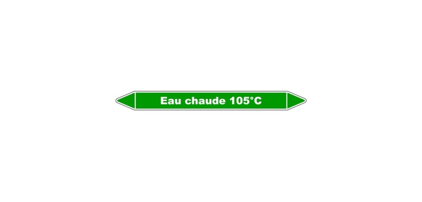 Marqueur de Tuyauterie - Eau Chaude 105°C - NFX 08-105 - Vinyle