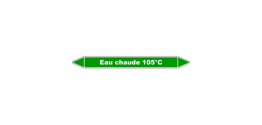 Marqueur de Tuyauterie - Eau Chaude 105°C - NFX 08-105 - Vinyle