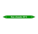 Marqueur Tuyauterie - Eau chaude 45°C - Vinyle Laminé - NFX 08-105