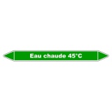 Marqueur Tuyauterie - Eau chaude 45°C - Vinyle Laminé - NFX 08-105 150 x 12 mm