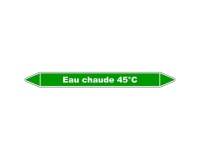 Marqueur Tuyauterie - Eau chaude 45°C - Vinyle Laminé - NFX 08-105 150 x 12 mm