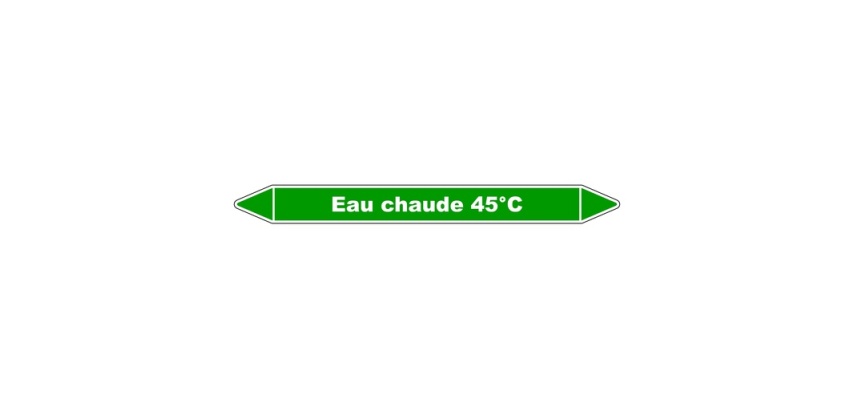 Marqueur Tuyauterie - Eau chaude 45°C - Vinyle Laminé - NFX 08-105