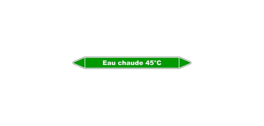 Marqueur Tuyauterie - Eau chaude 45°C - Vinyle Laminé - NFX 08-105
