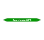 Marqueur tuyauterie - Eau chaude 60°C - Vinyle laminé - NFX 08-105