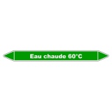Marqueur tuyauterie - Eau chaude 60°C - Vinyle laminé - NFX 08-105 150 x 12 mm