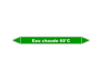 Marqueur tuyauterie - Eau chaude 60°C - Vinyle laminé - NFX 08-105 150 x 12 mm