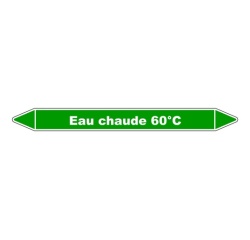 Marqueur tuyauterie - Eau chaude 60°C - Vinyle laminé - NFX 08-105