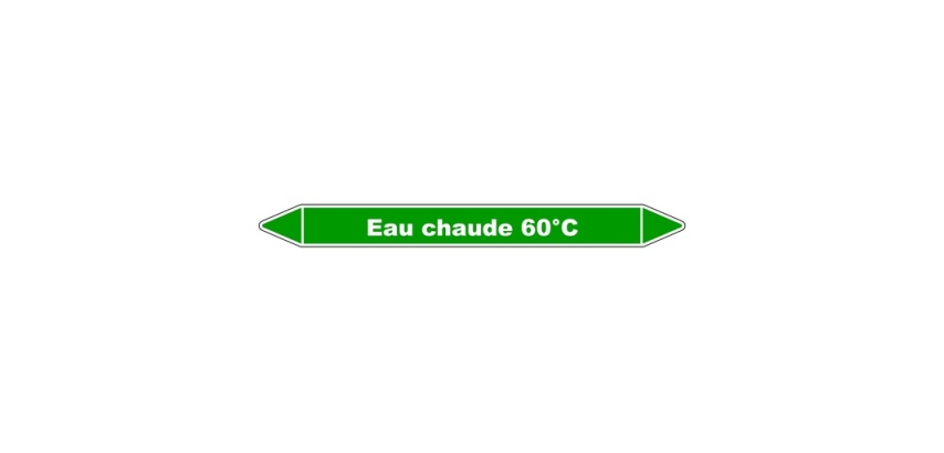 Marqueur tuyauterie - Eau chaude 60°C - Vinyle laminé - NFX 08-105