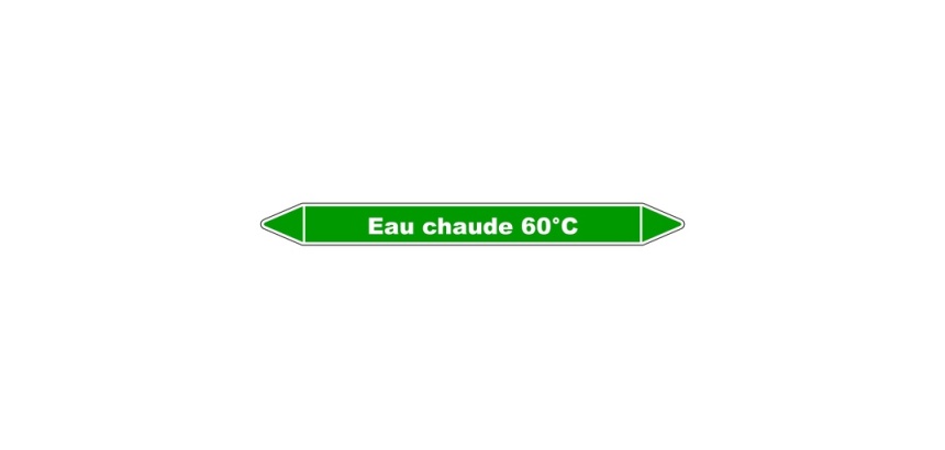Marqueur tuyauterie - Eau chaude 60°C - Vinyle laminé - NFX 08-105