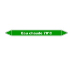 Marqueur Tuyauterie - Eau Chaude 70°C - Vinyle Laminé - NFX 08-105