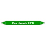 Marqueur Tuyauterie - Eau Chaude 70°C - Vinyle Laminé - NFX 08-105 150 x 12 mm