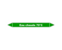 Marqueur Tuyauterie - Eau Chaude 70°C - Vinyle Laminé - NFX 08-105 150 x 12 mm