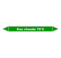 Marqueur Tuyauterie - Eau Chaude 70°C - Vinyle Laminé - NFX 08-105