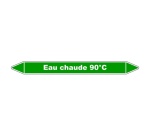 Marqueur tuyauterie - Eau chaude 90°C - Vinyle Laminé - NFX 08-105