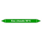 Marqueur tuyauterie - Eau chaude 90°C - Vinyle Laminé - NFX 08-105 150 x 12 mm