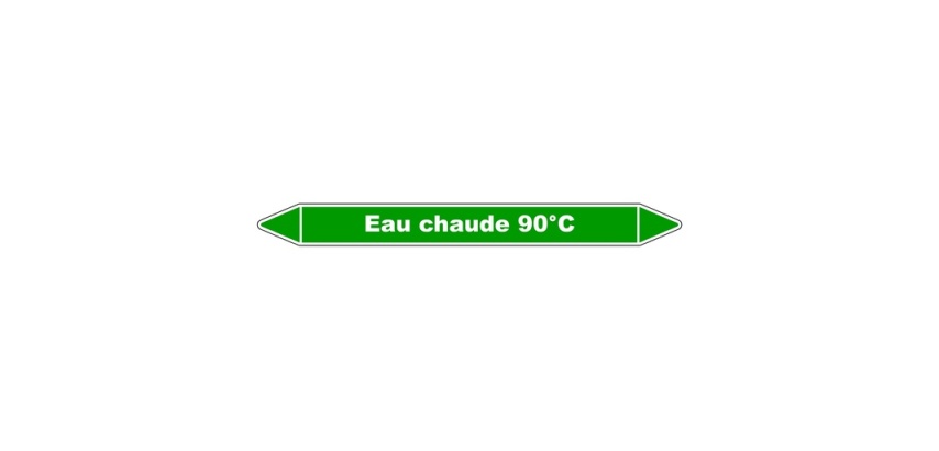 Marqueur tuyauterie - Eau chaude 90°C - Vinyle Laminé - NFX 08-105