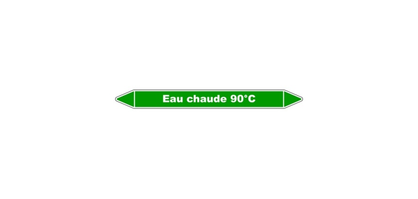 Marqueur tuyauterie - Eau chaude 90°C - Vinyle Laminé - NFX 08-105