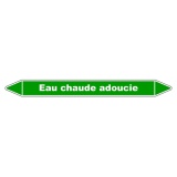 Marqueur tuyauterie - Eau chaude adoucie - Vinyle laminé 150 x 12 mm