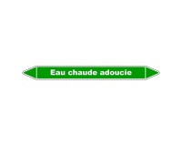 Marqueur tuyauterie - Eau chaude adoucie - Vinyle laminé 150 x 12 mm