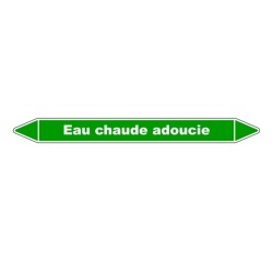 Marqueur tuyauterie - Eau chaude adoucie - Vinyle laminé