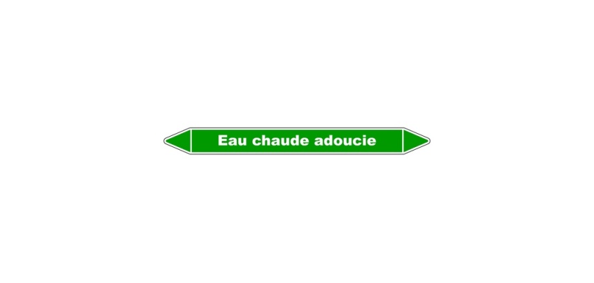 Marqueur tuyauterie - Eau chaude adoucie - Vinyle laminé
