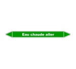 Marqueur tuyauterie - Eau chaude aller - Vinyle laminé