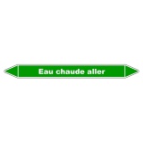 Marqueur tuyauterie - Eau chaude aller - Vinyle laminé 150 x 12 mm