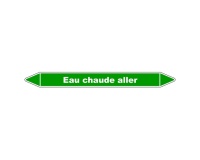 Marqueur tuyauterie - Eau chaude aller - Vinyle laminé 150 x 12 mm