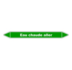 Marqueur tuyauterie - Eau chaude aller - Vinyle laminé
