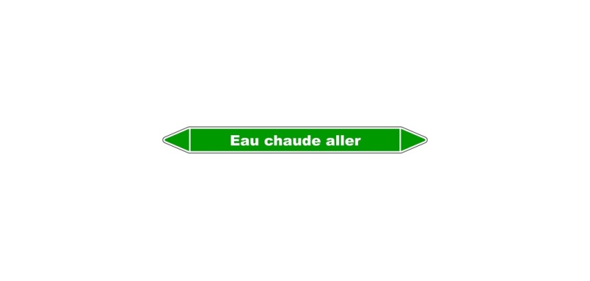 Marqueur tuyauterie - Eau chaude aller - Vinyle laminé