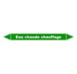 Marqueur tuyauterie - Eau chaude chauffage - Vinyle laminé