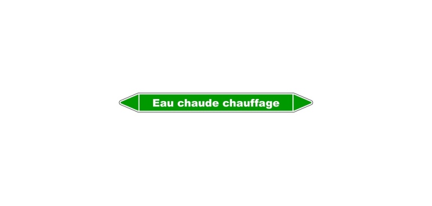 Marqueur tuyauterie - Eau chaude chauffage - Vinyle laminé