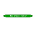 Marqueur tuyauterie - Eau chaude retour - Vinyle laminé