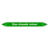 Marqueur tuyauterie - Eau chaude retour - Vinyle laminé 150 x 12 mm
