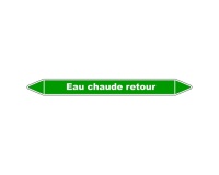 Marqueur tuyauterie - Eau chaude retour - Vinyle laminé 150 x 12 mm