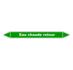 Marqueur tuyauterie - Eau chaude retour - Vinyle laminé