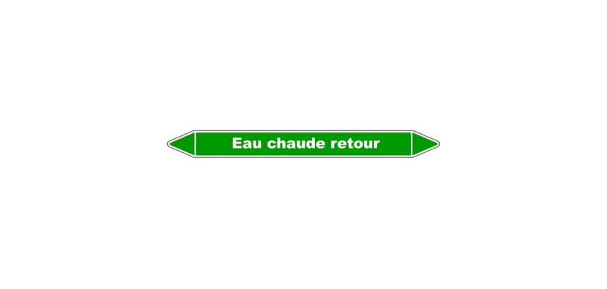 Marqueur tuyauterie - Eau chaude retour - Vinyle laminé